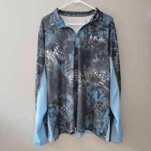 Huk Fishing men's Kryptek Neptune 1/4 zip long sleeve shirt